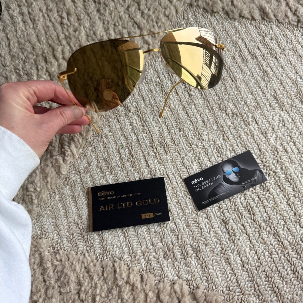 Revo Air LTD Gold Aviator Sunglasses